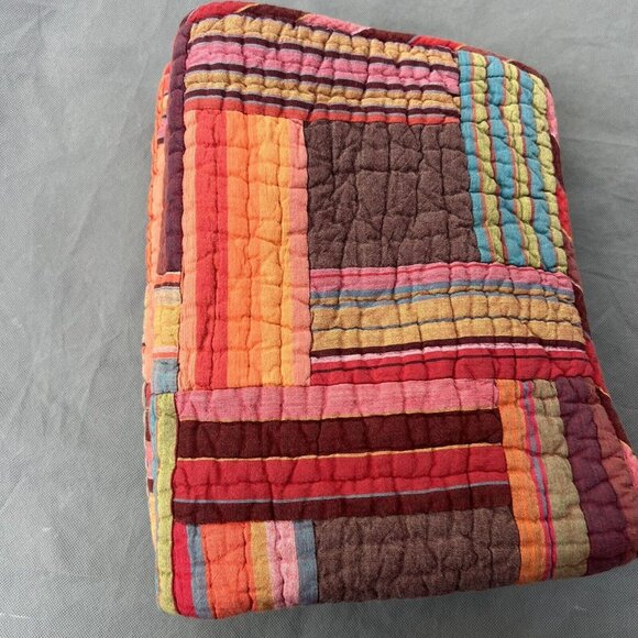 The Company Store Set Of 2 Patchwork Multicolored Cabin Rustic Pillow Shams - Picture 3 of 6